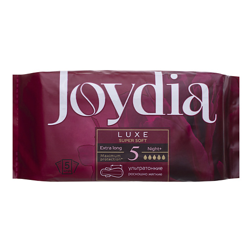 

JOYDIA Прокладки гигиенические Luxe super soft Night+ 5.0, Прокладки гигиенические Luxe super soft Night+