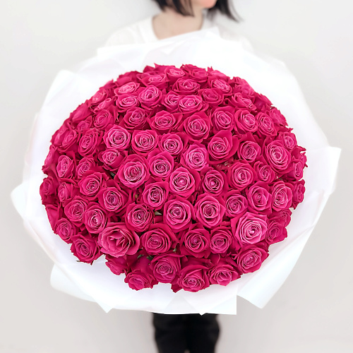 

ЛЭТУАЛЬ FLOWERS Букет из розовых роз Шангрила 101 шт, Букет из розовых роз Шангрила 101 шт