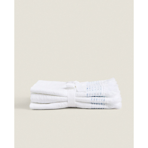 

ZARA HOME Упаковка хлопковых полотенец для рук с декоративной строчкой 30 x 30, Упаковка хлопковых полотенец для рук с декоративной строчкой 30 x 30