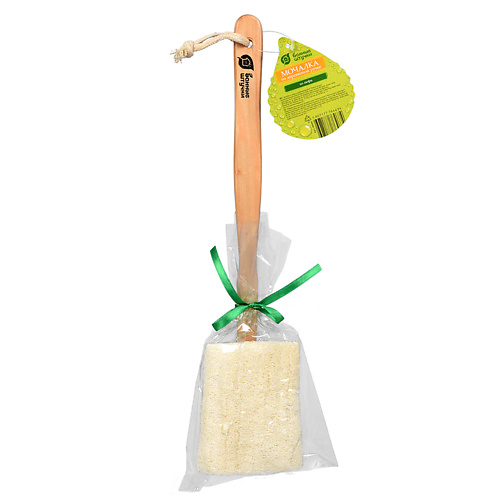 

БАННЫЕ ШТУЧКИ Мочалка из люфы на деревянной ручке съёмной, Мочалка из люфы на деревянной ручке съёмной