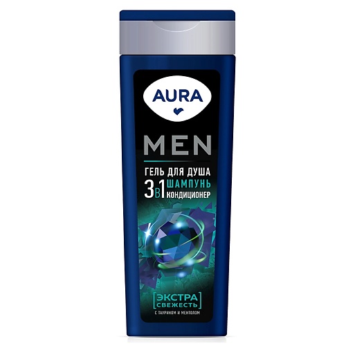 

AURA Men Гель для душа 3в1 Экстра Свежесть 380.0, Men Гель для душа 3в1 Экстра Свежесть