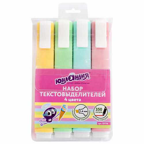 Набор письменных принадлежностей ЮНЛАНДИЯ Набор текстовыделителей COLORSTAR PASTEL