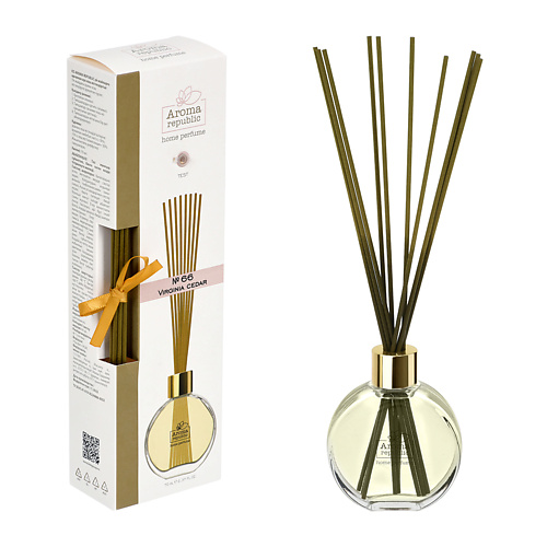 

AROMA REPUBLIC Ароматический диффузор в стеклянном флаконе,"№66 Virginia cedar" 70, Ароматический диффузор в стеклянном флаконе,"№66 Virginia cedar"