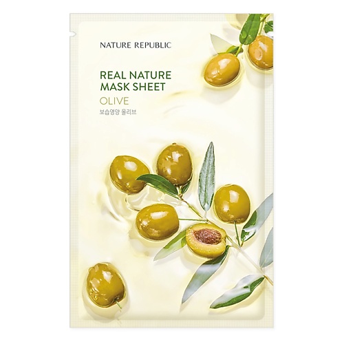 

NATURE REPUBLIC Маска для лица тканевая с экстрактом оливы Mask Sheet Olive, Маска для лица тканевая с экстрактом оливы Mask Sheet Olive
