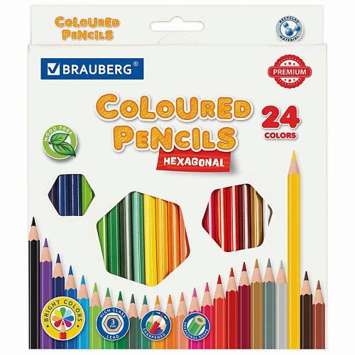 

BRAUBERG Карандаши цветные PREMIUM, Карандаши цветные PREMIUM