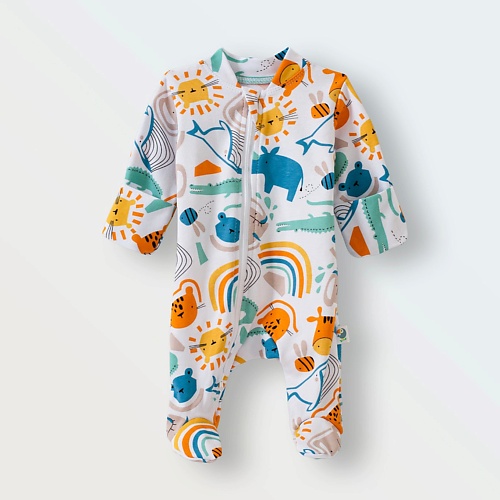 

TOUCAN FOR KIDS Слип на молнии комбинезон для новорожденных, на выписку "В мире животных", Слип на молнии комбинезон для новорожденных, на выписку "В мире животных"