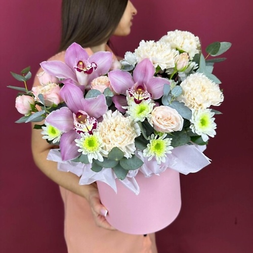 

SALON BUKET Композиция с орхидеями и розами, Композиция с орхидеями и розами