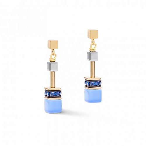 

COEUR DE LION Серьги GeoCUBE Gold Blue, Серьги GeoCUBE Gold Blue