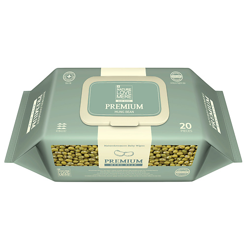

NATURE LOVE MERE Влажные салфетки Mung Bean 20.0, Влажные салфетки Mung Bean