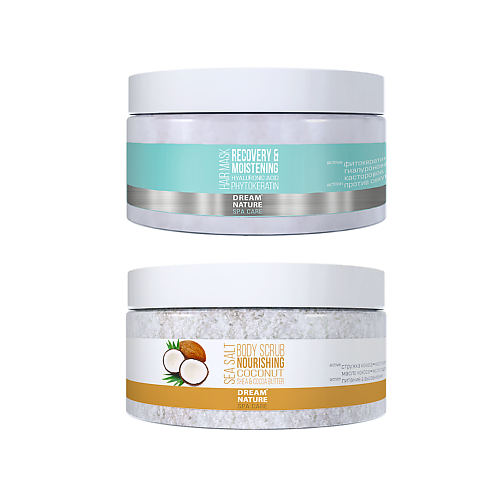

DREAM NATURE НАБОР 2в1 "Скраб для тела Питательный + Маска для волос Восстановление и увлажнение", НАБОР 2в1 "Скраб для тела Питательный + Маска для волос Восстановление и увлажнение"