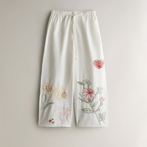 

ZARA HOME Хлопчатобумажные брюки с вышивкой, Хлопчатобумажные брюки с вышивкой