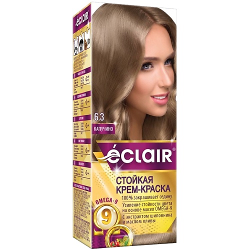 ECLAIR Стойкая крем-краска  для волос с маслами OMEGA 9
