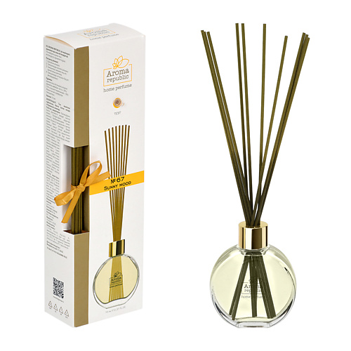 

AROMA REPUBLIC Ароматический диффузор в стеклянном флаконе,"№67 Sunny mood" 70, Ароматический диффузор в стеклянном флаконе,"№67 Sunny mood"