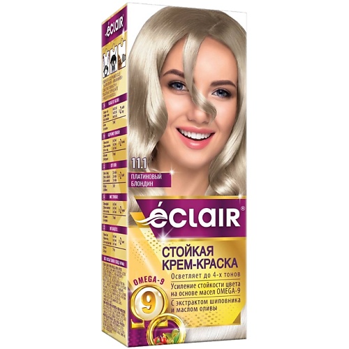 ECLAIR Стойкая крем-краска  для волос с маслами OMEGA 9