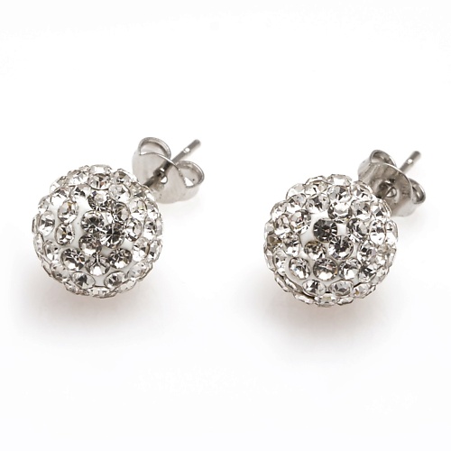 

SHINE & BEAUTY Серьги-гвоздики покрытые серебром с кристаллами Swarovski, Серьги-гвоздики покрытые серебром с кристаллами Swarovski