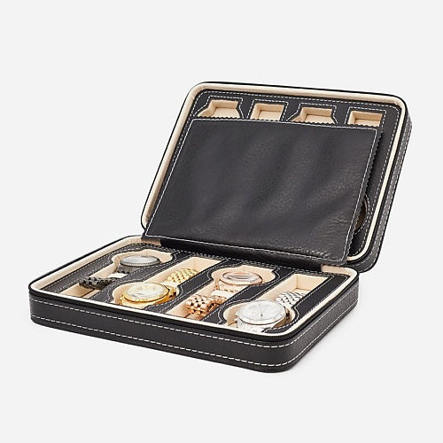 

CLOX Транспортировочный бокс для 8 часов, экокожа, W106-B, Транспортировочный бокс для 8 часов, экокожа, W106-B