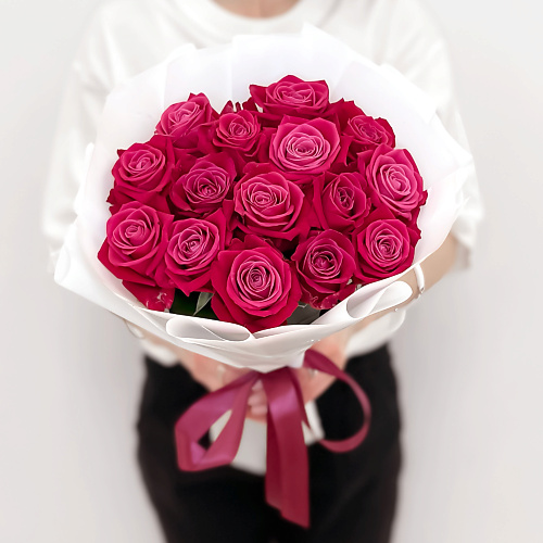 

ЛЭТУАЛЬ FLOWERS Букет из розовых роз 15 шт / красивый букет / букет на день рождение, Букет из розовых роз 15 шт / красивый букет / букет на день рождение