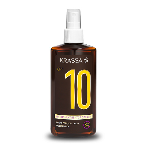 

KRASSA Масло-Активатор Загара SPF 10 с маслом Грецкого Ореха 150.0, Масло-Активатор Загара SPF 10 с маслом Грецкого Ореха