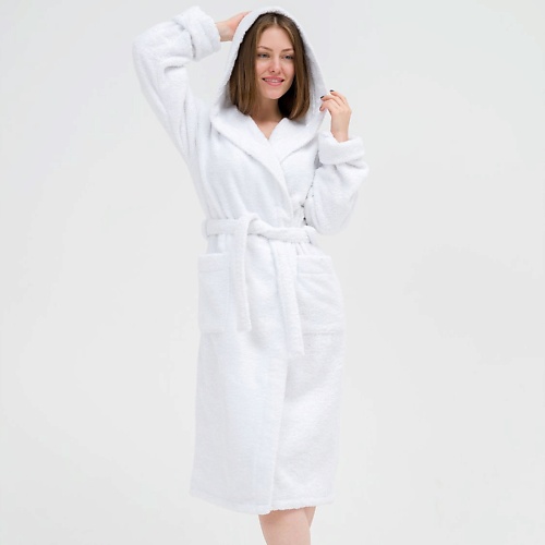 

BIO TEXTILES Халат махровый женский с капюшоном White, Халат махровый женский с капюшоном White