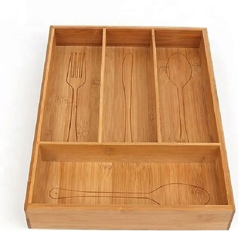 

HOMIUM Лоток для столовых приборов Wood, 4 секции, Лоток для столовых приборов Wood, 4 секции