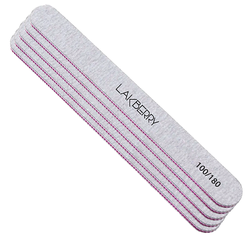 

GET THE REASON LAKBERRY Пилка для ногтей узкая прямая 100/180, набор, Пилка для ногтей узкая прямая 100/180, набор