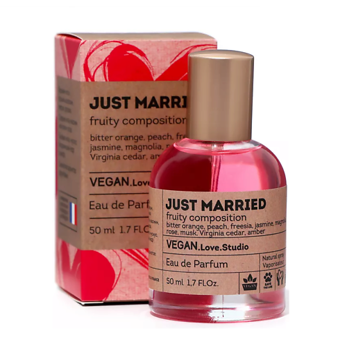 

VEGAN.LOVE.STUDIO Парфюмерная вода женская Just Married горький апельсин персик жасмин кедр 50.0, Парфюмерная вода женская Just Married горький апельсин персик жасмин кедр