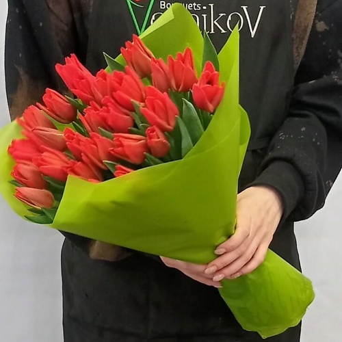 

VORNIKOV BOUQUETS Букет из 25 тюльпанов красных, Букет из 25 тюльпанов красных