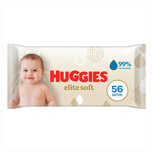 

HUGGIES Влажные салфетки Elite Soft для новорожденных 56.0, Влажные салфетки Elite Soft для новорожденных