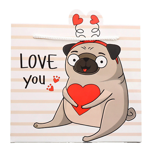 

ДАРИТЕ СЧАСТЬЕ Пакет подарочный "Love you", Пакет подарочный "Love you"