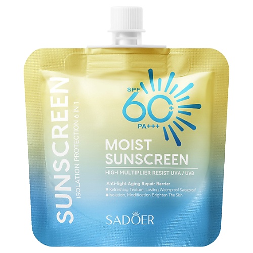 

SADOER Крем для тела увлажняющий солнцезащитный SPF60+ PA+++, Крем для тела увлажняющий солнцезащитный SPF60+ PA+++