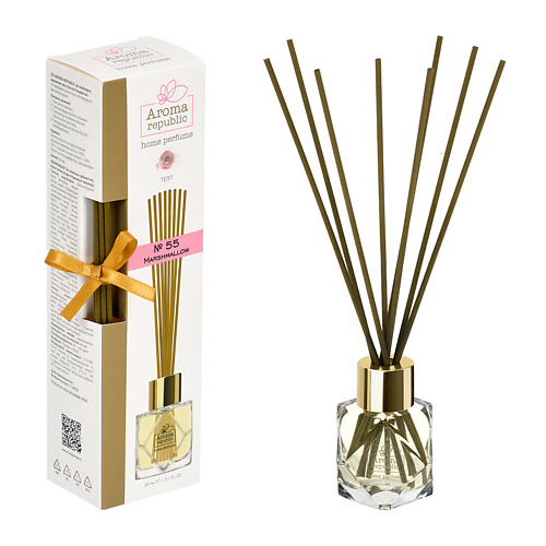 

AROMA REPUBLIC Ароматический диффузор в стеклянном флаконе,"№55 Marshmallow" 30, Ароматический диффузор в стеклянном флаконе,"№55 Marshmallow"