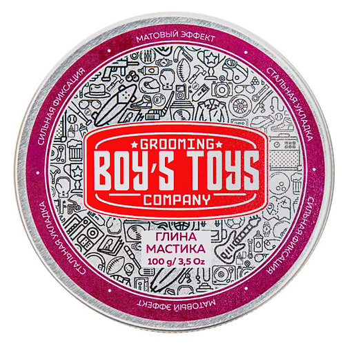 

BOY'S TOYS Глина для укладки волос высокой фиксации с низким уровнем блеска Мастика, Глина для укладки волос высокой фиксации с низким уровнем блеска Мастика