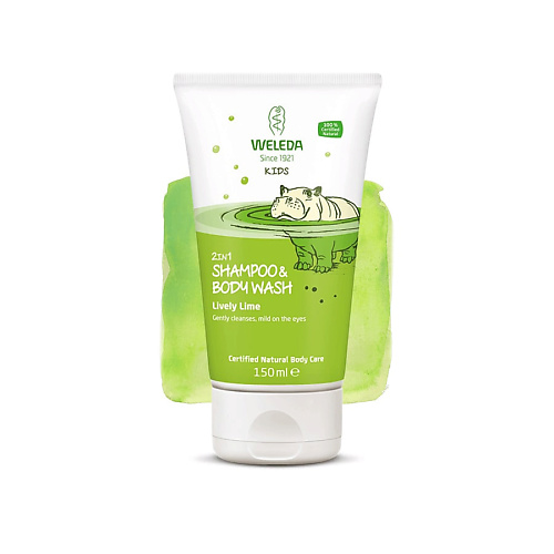 

WELEDA Детский крем для душа и шампунь с ароматом лайма Happy Lime 150.0, Детский крем для душа и шампунь с ароматом лайма Happy Lime