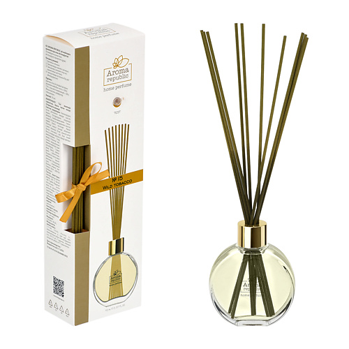 

AROMA REPUBLIC Ароматический диффузор в стеклянном флаконе,"№15 Wild tоbacco" 70, Ароматический диффузор в стеклянном флаконе,"№15 Wild tоbacco"