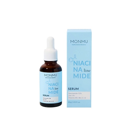 

MONMU Сыворотка с ниацинамидом 11% и цинком 1% Niacinamide 30.0, Сыворотка с ниацинамидом 11% и цинком 1% Niacinamide