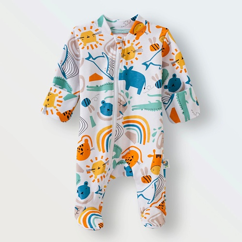 

TOUCAN FOR KIDS Слип на молнии комбинезон для новорожденных, на выписку "В мире животных", Слип на молнии комбинезон для новорожденных, на выписку "В мире животных"