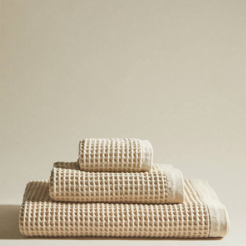 

ZARA HOME Хлопковое банное полотенце вафельной вязки 30 x 50, Хлопковое банное полотенце вафельной вязки 30 x 50