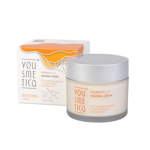 YOUSMETICA Крем восстанавливающий с Пробиотиками и витамином С Restoring Cream With Probiotics and Vitamin C 732₽