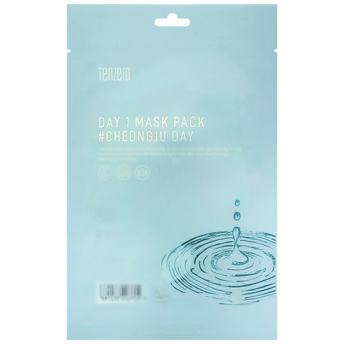 

TENZERO Маска для лица тканевая с сахаромицетами Day 1 Mask Pack # Cheongju Day 25, Маска для лица тканевая с сахаромицетами Day 1 Mask Pack # Cheongju Day
