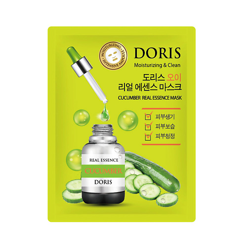 

JIGOTT DORIS Тканевая маска для лица огурец CUCUMBER Real Essence Mask, DORIS Тканевая маска для лица огурец CUCUMBER Real Essence Mask