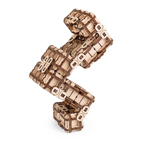 

EWA ECO-WOOD-ART Деревянный конструктор 3D головоломка Метаморфик Змея 1.0, Деревянный конструктор 3D головоломка Метаморфик Змея