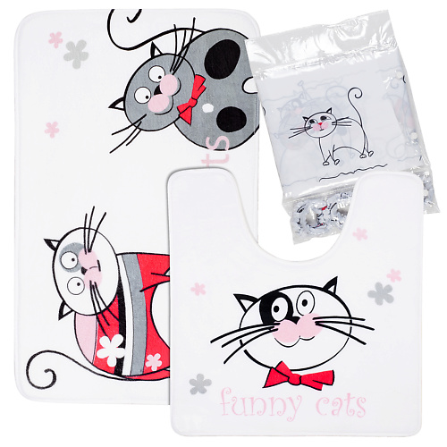 

TATKRAFT Набор для ванной комнаты Funny Cats, Набор для ванной комнаты Funny Cats