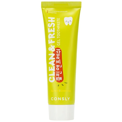 

CONSLY Зубная паста гелевая с экстрактами бамбука и зеленого чая Clean & Fresh, Зубная паста гелевая с экстрактами бамбука и зеленого чая Clean & Fresh