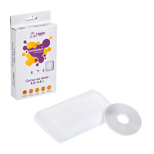 

HELP BOYSCOUT Сетка на окно ПРОТИВОМОСКИТНАЯ с крепежной лентой, Сетка на окно ПРОТИВОМОСКИТНАЯ с крепежной лентой