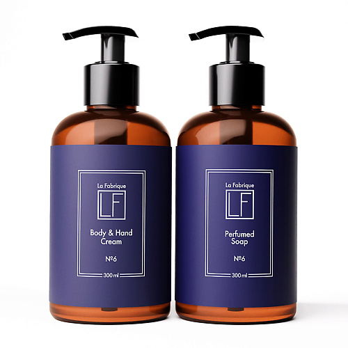 LA FABRIQUE Подарочный набор жидкое мыло и крем для рук 6 Черная амбра и слива 890₽