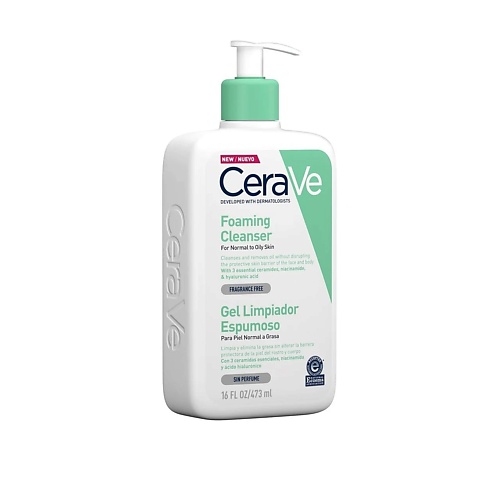 

CERAVE Гель для умывания без парфюмерной отдушки, для нормальной и жирной кожи 473.0, Гель для умывания без парфюмерной отдушки, для нормальной и жирной кожи