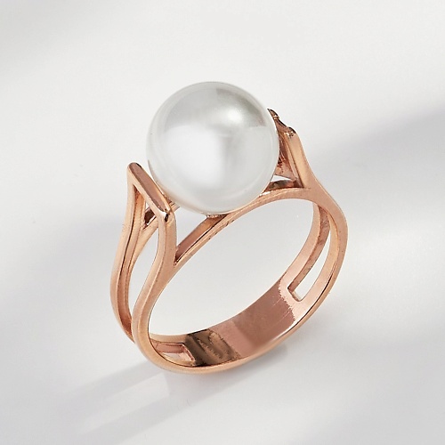 

SHINE & BEAUTY Кольцо с жемчугом покрытое золотом 1.0, Кольцо с жемчугом покрытое золотом