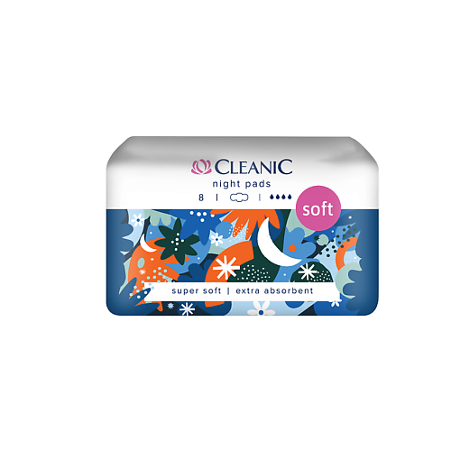 Прокладки гигиенические CLEANIC Soft Гигиенические прокладки ночь 8.0