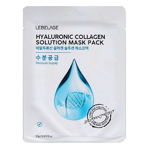 

LEBELAGE Тканевая маска с гиалуроновой кислотой и коллагеном HYALURONIC 25.0, Тканевая маска с гиалуроновой кислотой и коллагеном HYALURONIC