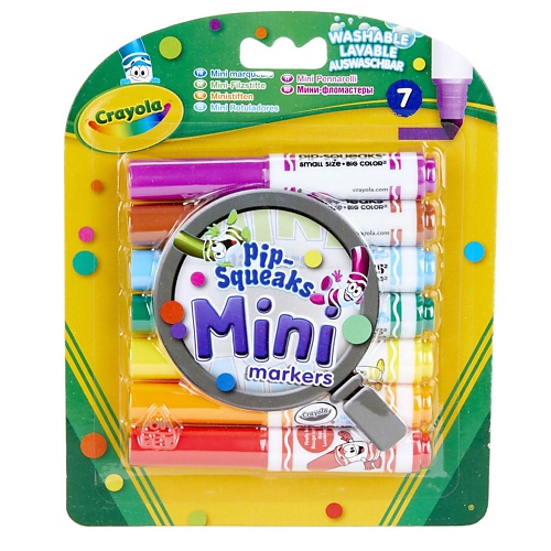 

CRAYOLA Смываемые мини-фломастеры Mini Washable Markers 7.0, Смываемые мини-фломастеры Mini Washable Markers
